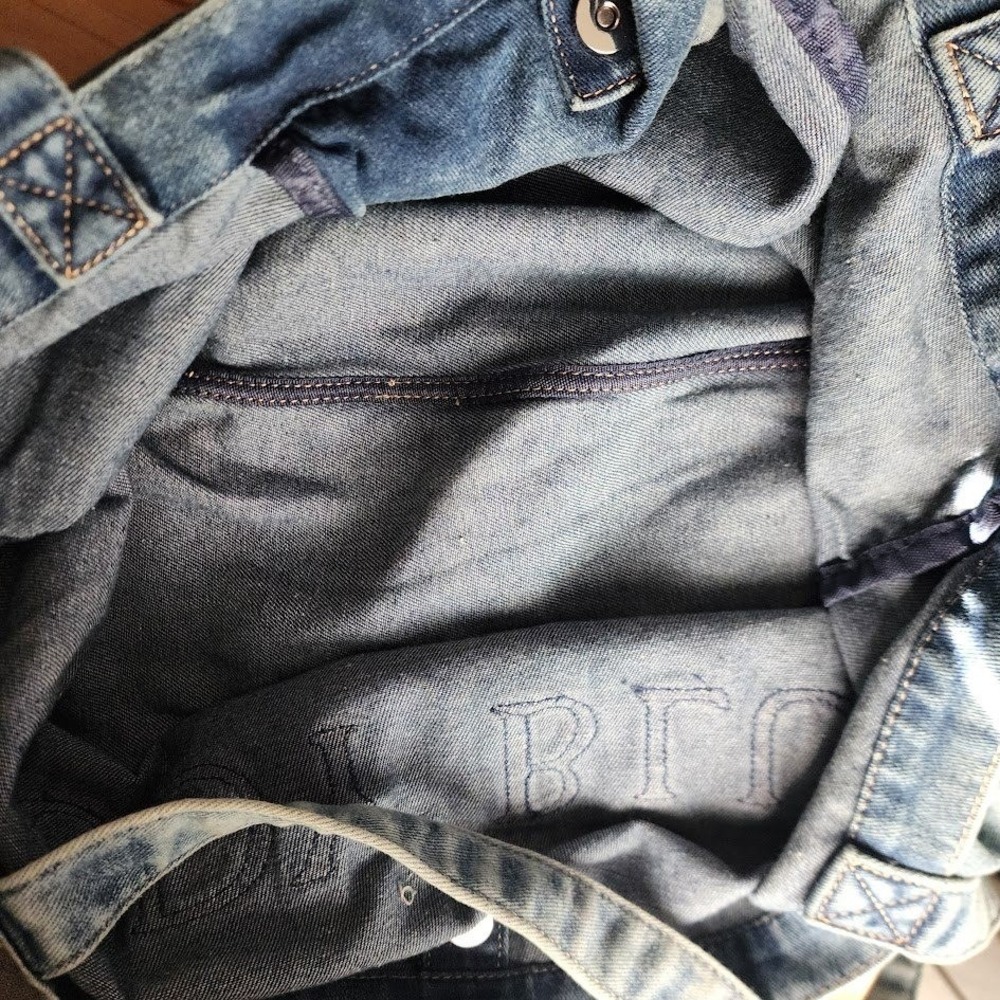 JUDY BLUE Denim Tote Bag Embroidered Logo Casual Everyday‎ - Picture 5 of 6